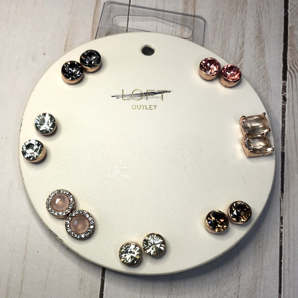 Loft Outlet 6 Pair Beautiful Stud Earring Set - New